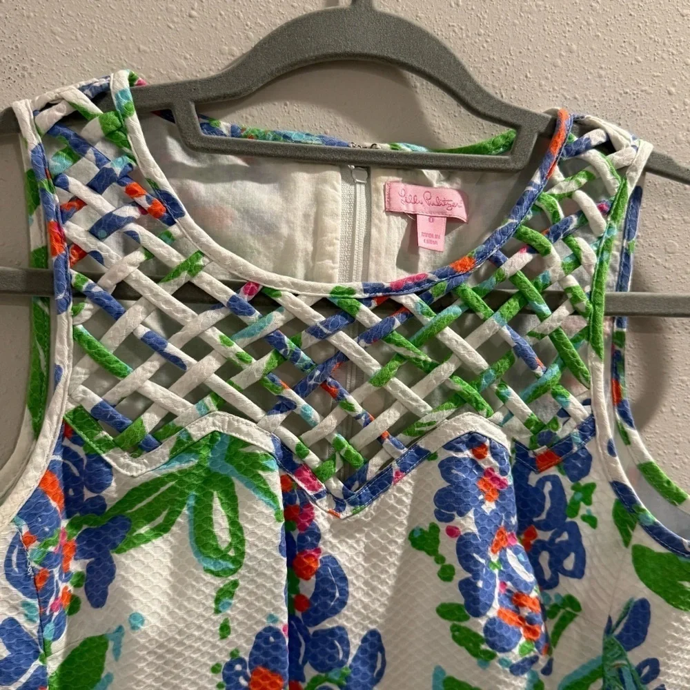 Lilly Pulitzer Women’s 0 Blue Floral Ricci Shift Dress Coastal Resort Preppy